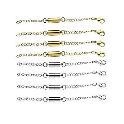 #ad #ad Mizeer Magnetic Necklace Extenders Magnetic Necklace 8pcs Gold amp; Silver $20.23
