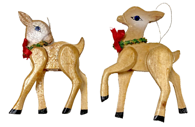 #ad Wooden Reindeer Deer Christmas Holiday Ornaments $13.49