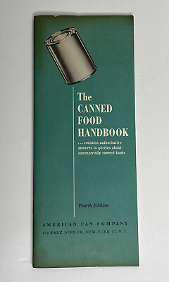 #ad Vintage The Canned Food Handbook Fourth Edition American Can Company Canco $11.70