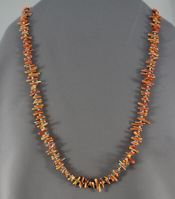 #ad Vintage Navajo Coral Necklace 26quot; Long $95.00