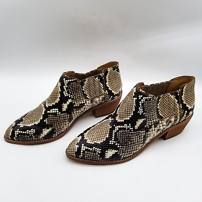 #ad Madewell Women Snake Print Leather Sonia Low Ankle Bootie 7 $38.24