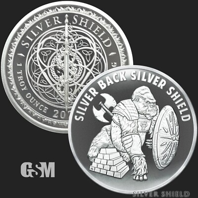 #ad 1 oz .999 Silver Round Silver Back Silver Shield BU 2022 *BUY MORE amp; SAVE 🔥📈 $37.95
