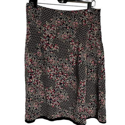 #ad Pendleton 100% Floral Silk Knee Length A Line Skirt Size 10 $22.00