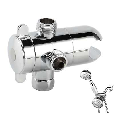 #ad 3 Way ABS Bathroom Shower Head Diverter Valve Sprayer Arm Mount Water Separator $9.29