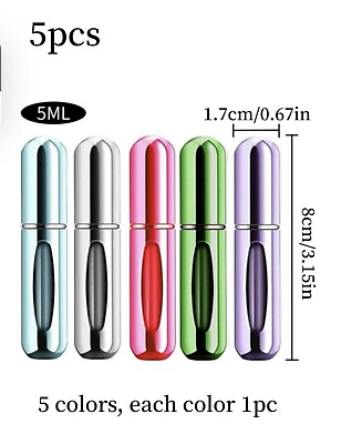 #ad #ad 5PCS Portable Mini Refillable Perfume Atomizer Bottles Spray 5ml Travel Case USA $9.99