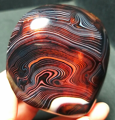 #ad TOP 214.7G Natural Polished Banded Agate Crystal Madagascar A802 $89.91