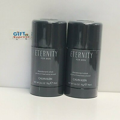 2 X Calvin Klein Eternity for Men 2.6 oz Deodorant Stick Alcohol Free Brand NEW $28.50