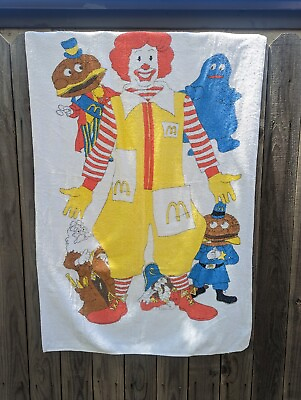 #ad Vintage McDonalds McDonaldland Beach Towel 1975 Made in USA 60 x 38 inches $59.99
