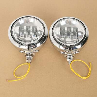 #ad 4 1 2quot; Auxiliary Fog Passing Lights LampHousing Bucket For Harley Touring Glide $79.99