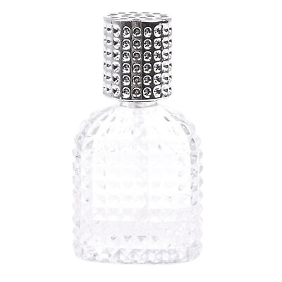 #ad Perfume Atomizer Transparent Portable Pineapple Shape Glass Perfume Bottl Silver $7.77