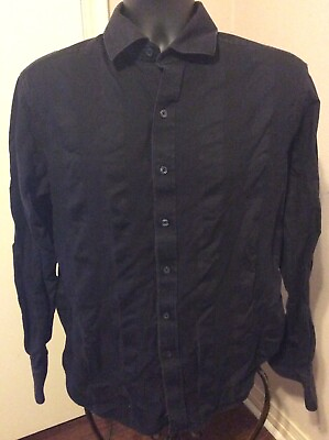 #ad Robert Graham Shirt Mens Medium Black Long Sleeve Button Flip Cuff Paisley Print $26.73