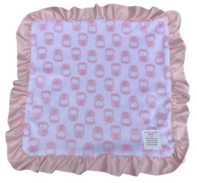 #ad Carters Child of Mine Little Baby Blanket Pink Owl Ruffle Edge Minky Dot Patch $16.99