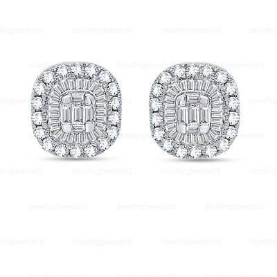 #ad 1.21Ct Certified H I2 Natural Diamond Women Stud Earrings Solid Sterling Silver $574.76