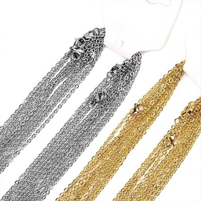 #ad #ad 10Pcs Chain Necklace 1 2mm Wide Chains Lobster Clasps Jewelry Making Necklaces $17.76
