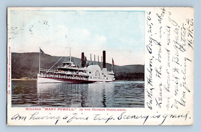 #ad 1906. STEAMER quot;MARY POWELLquot; HUDSON HIGHLANDS. POSTCARD FX24 $8.00