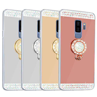 #ad For Samsung Note 9 S9 S9 Plus Mirror Glitter Case with Ring Holder Bling Girls $6.99