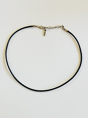 #ad #ad Pandora Necklace Retired Sterling Silver 925 Black Leather Cord Choker Rare Only $25.00