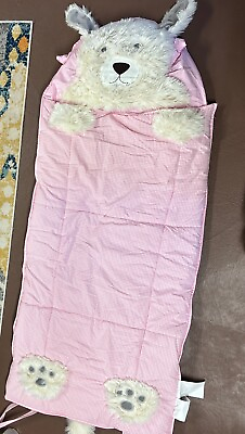 #ad Pottery Barn Kids Shaggy Puppy Sleeping Bag Pink Checked NWT Great Gift *Read* $44.95