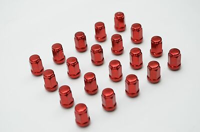 #ad 1320 Steel Ball Seat Lug Nuts 12x1.5 Red Color 35mm Length 20Pcs $21.83