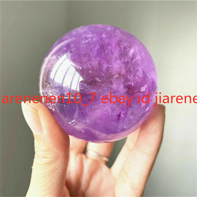 #ad Rare Natural Amethyst Quartz Sphere Big Pretty Crystal Ball Purple Stone 40 50MM $16.73