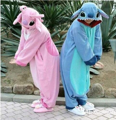 #ad Adult cute Stitch Kigurumi Pajamas Stitch Angel Cosplay Costume Pajamas new $40.62