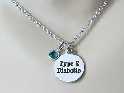 Type 2 Diabetic Medical Necklace Type 2 Diabetic Alert Jewelry Gift Daughter $23.00