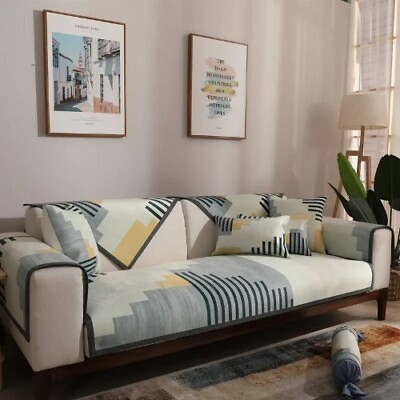 #ad Abstract Pattern Sofa Cushion Cover Fabric Seat Cushion Modern Simple Non Slip $112.97