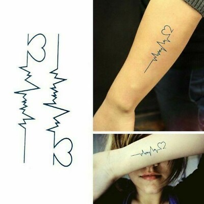 Flash Disposable Temporary Adhesive Tattoo Heart Heartbeat Body Gift Party $4.31