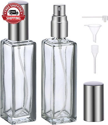 #ad 20Ml Refillable Perfume Bottle Travel 2Pcs Empty Glass Spray Bottles Atomizer $17.84