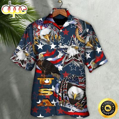 #ad America Love Eagle Freedom Happy Independence Day 3D HAWAII SHIRT Us Size $25.96