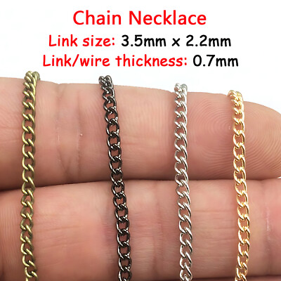 #ad #ad Plain Necklace Fine Chains 3.5 x 2.2mm Craft Chain for Jewellery Making DIY $1.95