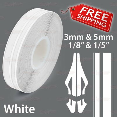 #ad WHITE 15mm 9 16quot; PIN STRIPE PinStriping Twin Line Trim TAPE Decal Vinyl Sticker $9.90