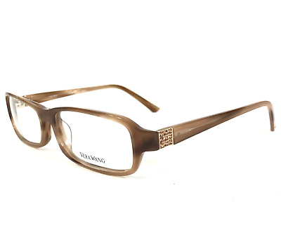 #ad Vera Wang Eyeglasses Frames V147 NU Brown Horn Gold Pink Crystals 52 15 135 $29.99