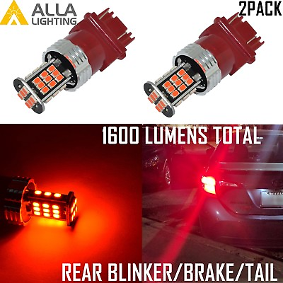 #ad Alla Lighting 3157K LED Brake Tail Rear Turn Signal Blinker Light Bulb Lamp Red $14.99