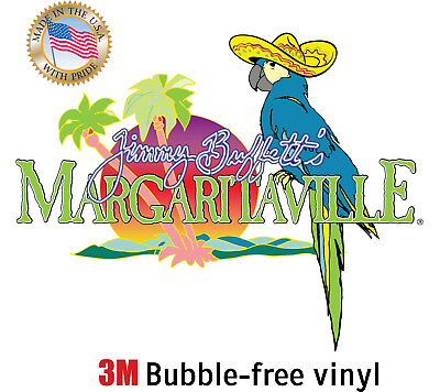 #ad MARGARITAVILLE JIMMY BUFFETTS SOMBRERO DECAL 3M STICKER MADE IN USA WINDOW CAR $12.99