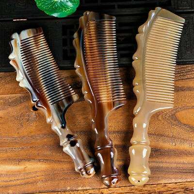 #ad natural yak horn comb handmade boutique massage scalp brush gift comb $27.80