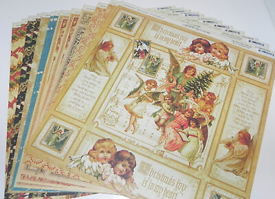 #ad LOT GRAPHIC 45 CHRISTMAS PAST ANGEL VINTAGE DOUBLE SIDED DESIGNER PAPER $16.99