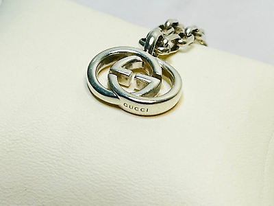 #ad Auth Gucci pendant necklace interlocking GG logo sterling silver 925 logo Fast S $137.00