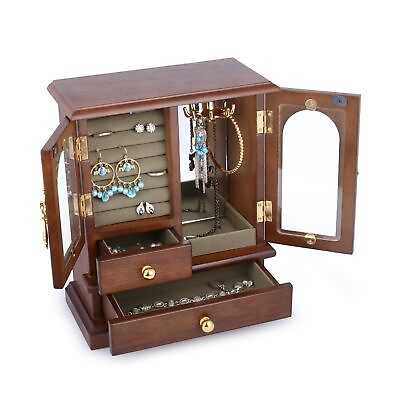 #ad Kendal Wooden Jewelry Box for Women Solid Jewelry Organizer Mothers Day Gif... $58.99