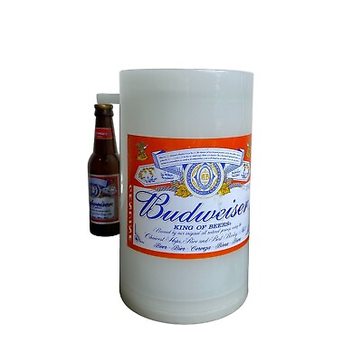 #ad #ad Vintage 70s 80s Budweiser Promotional Plastic Mug Stein Bottle Shaped Handle $12.00