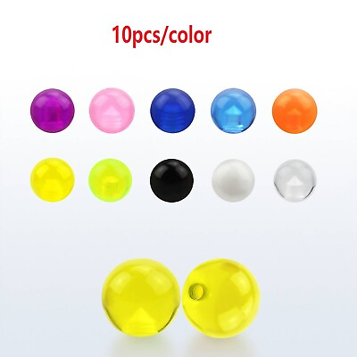 #ad 10pcs. Pack 16G 14G Threaded UV Acrylic Replacement Ball Body Jewelry Part $3.66