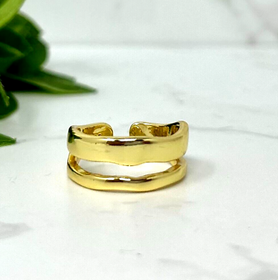 #ad Gold Ring Adjustable Ring Chunky Ring Thumb Ring Statement Ring Simple Ring GBP 14.00