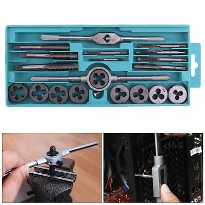 #ad 20pcs Tap and Die Cutter Alloy Steel Wrench Threaded Cutting Nut Screw Tool Set $20.00