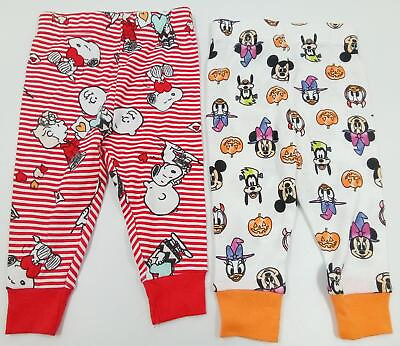 #ad Lot 2 Disney Baby amp; Peanuts 12M Girls Pajama Pants NWOT Halloween amp; Snoopy $10.99