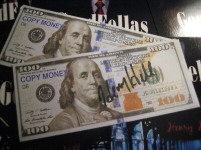 #ad HENRY HILL GOODFELLA SIGNED FUEX 100 DOLLAR BILL COOL GIFT GREAT TO BOX $19.95