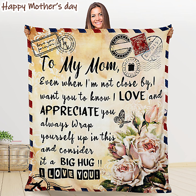 #ad Mothers Day Gifts for Mom from Daughter Son Mom Blanket Gift Personalized Fleec $19.95