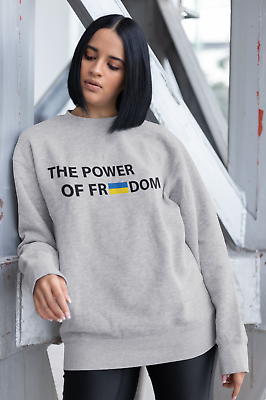 #ad Ukrainian Sweatshirt the Power of Freedom Ukrainian Gift Flag Sweatshirt $33.99