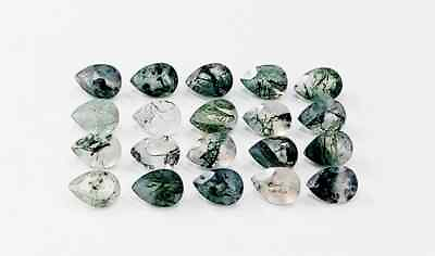 #ad WHOLESALE NATURAL MOSS AGATE FACETED PEAR SHAPE LOOSE GEMSTONE $95.49