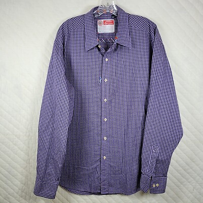 #ad Robert Graham Long Sleeve Button Up Shirt Men#x27;s Size XL Purple Preppy Cotton $19.88