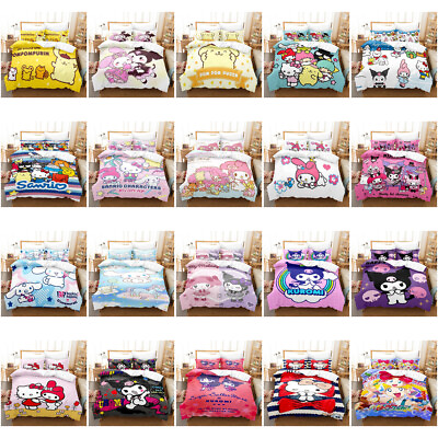 #ad Quilt Duvet Cover Kids Gift Bedding Set Single Double Size KITY Cartoon Sanrio AU $54.56